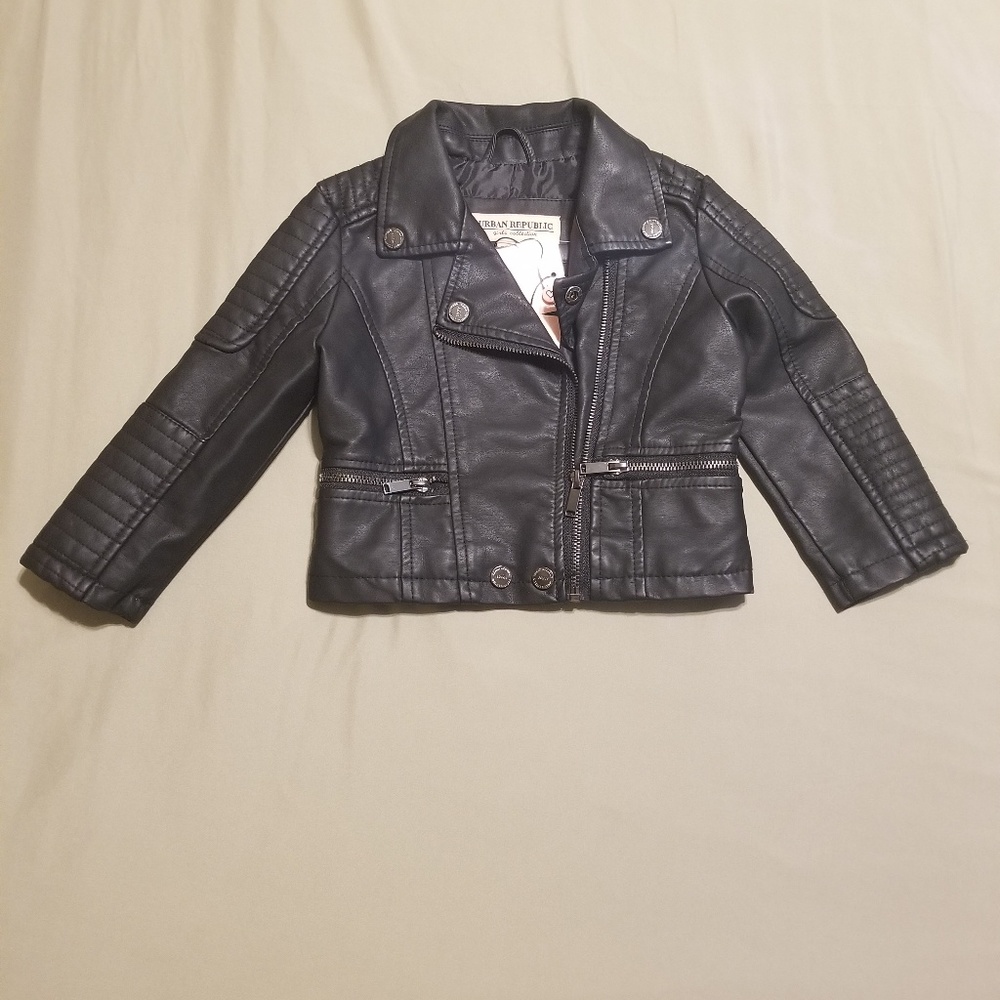 Urban Republic Baby Girl Faux Leather Moto Jacket